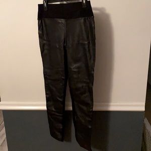 Inc leather look front black skinny leg pants, size 8, NWT!!